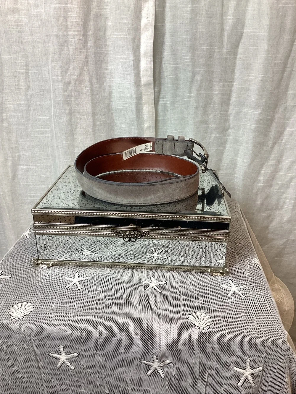 NWT Torino Leather Co. Grey Suede Men’s Belt; size: 36